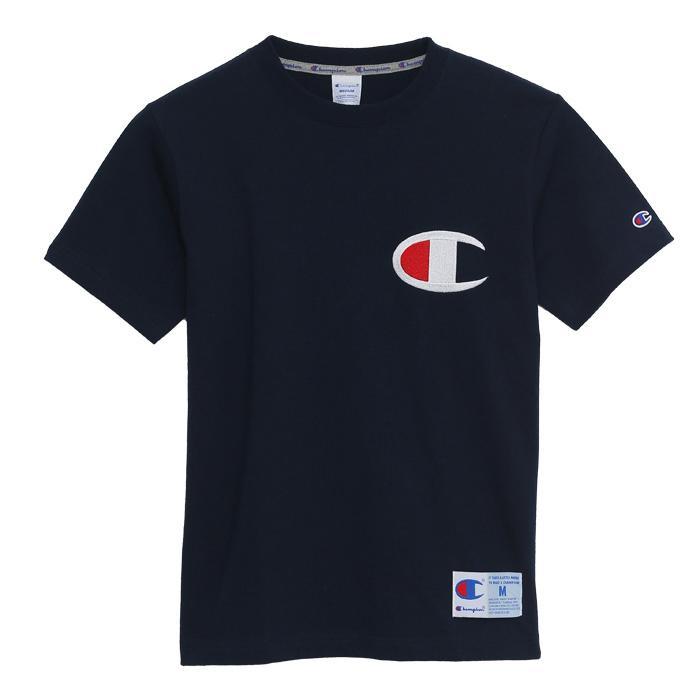 Japan Navy Blue Champion T Shirt Champion Japan Script Logo Short