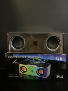 15W Mecha LED Bluetooth Speaker with Wireless Charger – FM Radio USB AUX TF Card (HM-A9)