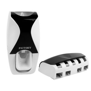 Automatic Toothpaste Dispenser Wall Mount Dust-proof Tooth brush Holder Wall Mount Storage Rack Bathroom Accessories Set Squeezer