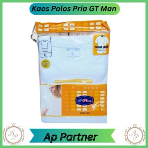 1 Pcs T-Shirt Kaos Oblong Dalam Pria Dewasa Polos Lengan Pendek Premium Merk GT Man Ukuran M L XL