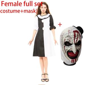 Terrifier Cosplay Costume 1 Set Female Or Male Horror Carnival Party Skin-Tight Killer Clowns Jumpsuit for Halloween Costume