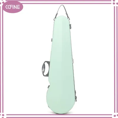 CCFine Violin Case 4/4 Hard Shell Microfiber Carbon Style Lightweight Teardrop Design with Straps for Daily Commute