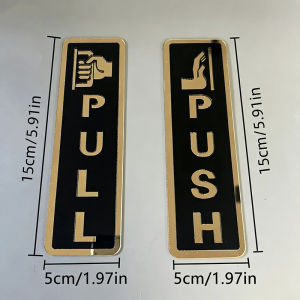 2pc Acrylic Push Pull Door Sign/Stylish Door Sign/Shops Self-Adhesive Pull Door Stickers For Offices