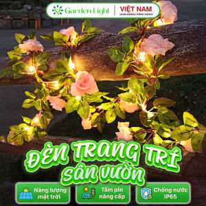 Đèn Trang Trí Năng Lượng Mặt Trời Dây Hoa Hồng Chiều Dài 7M 50 Bóng LED Thắp Sáng Khu Vườn - DA3046