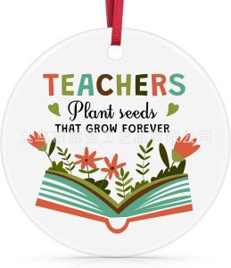 [COD] 2026 Christmas Ceramic Ornament Decorative Craft High-Definition Printed Blank Custom Design Tag Gift