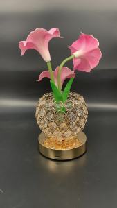 Rechargeable Morning Glory Crystal Flower Table Lamp Touch Control 3 Color Dimmable LED Night Light Cordless Bedside Desk Lamp for Bedroom Living Room Housewarming Gifts Lamps