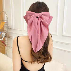 Reben Panjang Besar Reben Hijab Panjang Kain Sempit Rambut Long Ribbon Ribbon Hijab Hair Accessories Hair Clips长款蝴蝶结发夹缎带
