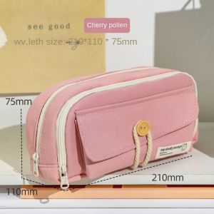 OWTWO Vải Túi bút chì Đa chức năng Sức chứa lớn Hộp văn phòng phẩm Túi đựng mỹ phẩm Đồ dùng học sinh