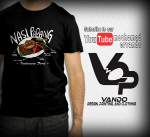 BAJU KAOS NASI PADANG / KAOS DISTRO / TSHIRT MAKANAN KULINER INDONESIA FOOD hitam
