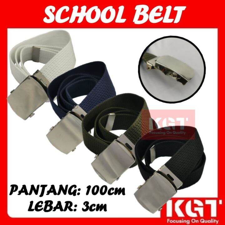 Tali Pinggang Sekolah Biru, Hijau, Putih, Hitam School BELT Canvas ...