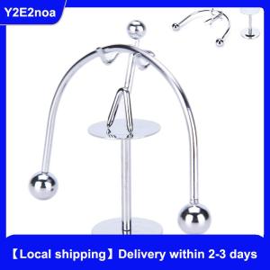 Y2E2noa Kinetic Weightlifter Gadget Perpetual Motion Desk Art Toy Stainless Steel 7.5x2.2x7cm Office/Home Decoration Educational Toy 1 Set
