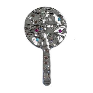 Portable Handheld Makeup Mirror With Unique Decoration Handheld Cosmetic Mirror For Beauty Enthusiasts And Traveler