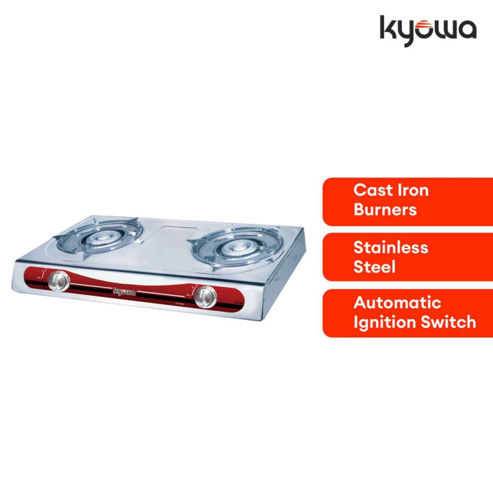 Kyowa Double Burner Gas Stove (Silver) KW3500 Stainless Steel Stove