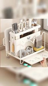 SXH Bear-shaped rack and storage shelf multifunctional and chopstick holder countertop chopping board and chopstick organizer no-installation wall-mounted storage