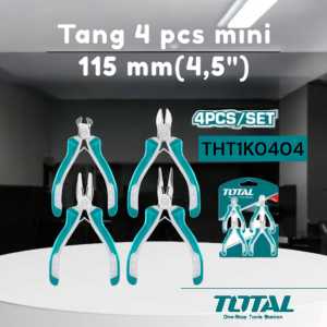 TOTAL THT1K0404 (115mm) Mini Pliers SET  THT1K0404 4PCS/SET 115mm (4.5)  4 pcs Tang Mini TOTAL