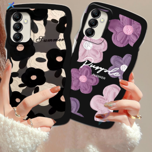 (Lokal Ready) Xinyu Casing hp Samsung A14 A04S A13 A04E A03 A03S A50 A50S A30S A23 A22 A21S A12 A02S A11 A51 A10 A30 A52 A52S M12 A71 A53 A32 M23 5G A33 A73 Art Lukisan Cat Minyak Retro Bunga Wavy Edge Case