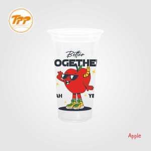 TPP (แพ็ก) แก้วพลาสติก PP 22oz เรียบ ปาก 95 ซีรี่ส์ลายผลไม้ 50 ใบ