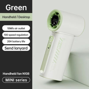 2025 new 100 Speed High-speed Handheld Fan 19000PRM Speed Turbo Small Air Cannon 3600mAh USB Rechargeable Digital Display Portable Fan Outdoor mini Fan Suitable for Travel Work Commuting Outdoor Sports