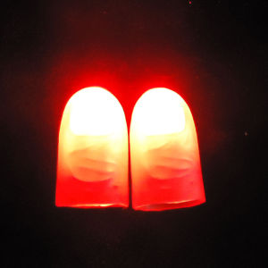 2PCS Red Magic Finger Light Up Thumb Tips LED Finger Lamp Thumbs Light Party Magic Tricks