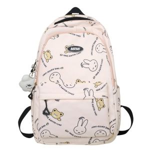 WYK167 Tas Ransel Wanita Pria Rabbit and Bear Backpack School Impor TKM