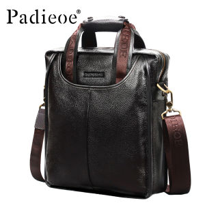 PADIEOE Premium Cowhide High-End Casual Handbag - Fashionably Simple - Business Style - Single Shoulder - Versatile - Leather Mens Bag - Elegant