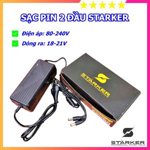 Bộ sạc pin nhanh đa năng 2 đầu STARKER Đức dùng cho máy móc chân pin phổ thông bảo hành 6 tháng