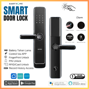 COD KIRIM CEPAT TaffHOME Smart Door Lock Password Fingerprint Card RFID Alarm XR24 / Kunci pintu rumah smart lock kartu bardi stelle / Kunci pintu otomatis sidik jari password Fingerprint kartu id card rumah digital / Kunci pintu kamar pintar