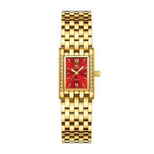 OLEVS 3700 Fashion Women Quartz Watch Gift Stainless Steel Watchband Square-dial Wristwatch