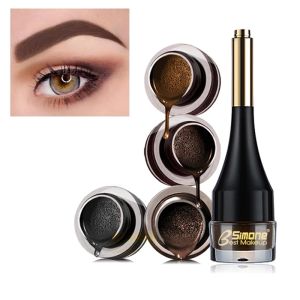 DORISNA [Free Brush] Long-lasting Eyebrow Cream with Brush Waterproof Natural Air Cushion Brow Cream Tattoo Eyebrow Cosmetics