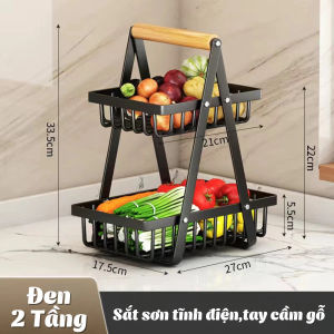 Kệ Rổ Đựng Đa Năng 2/3 Tầng - Khung Thép sơn tĩnh điện Chắc Chắn Chống Gỉ Tiết Kiệm Không Gian