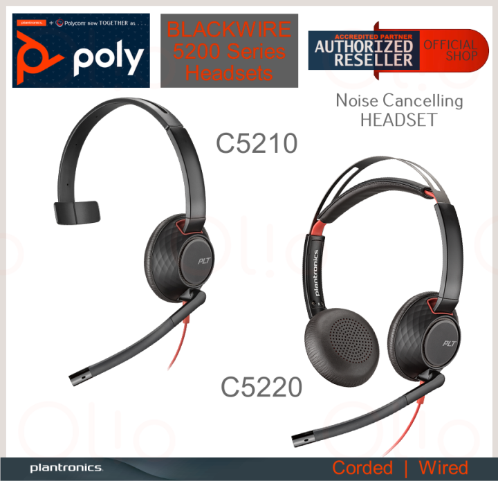 POLY 5200 HEADSETS PLANTRONICS BLACKWIRE C5210 C5220 Noise