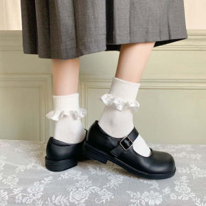 💖AngelCityes💖ถุงเท้าผู้หญิง โบว์โลลิต้า สีขาวบริสุทธิ์ ถุงเท้า JK สไตล์ลูกไม้น่ารักอเนกประสงค์