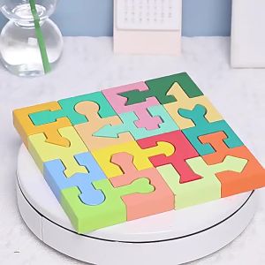 16Pcs Colorful Wooden Puzzles Building Blocks Matching Toy Hand Eye Coordination & Logical Thinking Educational Toy 形狀配對