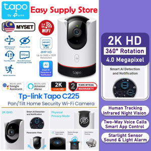 TP-Link Tapo CCTV 360 C225 2K QHD 4MP Pan/Tilt Home Security Camera Smart Motion Tracking Sound & Light Alarm