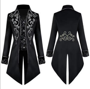Medieval Costume For Men Steampunk Long Tailcoat Retro Prince Coat Embroidered Gothic Jacket Victorian Renaissance Costume Halloween Costume
