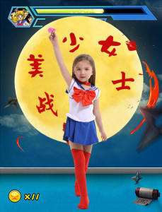 ToyStory Sailor Moon Tsukino Usagi Cosplay Costume for Girls Kids Clothes Dress Uniform Halloween Carnival Suit Size 4-14yrs Without Socks for Girl Brithday Gifts