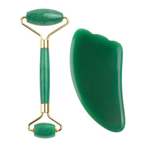 DECINIEE Natural Aventurine Roller Facial Jade Roller Stone Gua sha Scraper Face Lifting Massage Skin Eye Body Massager Beauty Care Tools