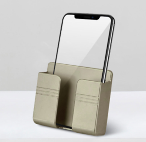 FONKEN Wall Charger Storage Box Phone Holder Remote Control Mount Organizer Cellphone Hanging Stand Charging Hook Phone Bracket