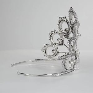 New Chic Crystal Tiara Vintage Peacock Bridal Hair Accessories For Wedding Quinceanera Tiaras And Crowns Pageant Pearls Headband