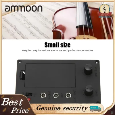 ammoon Violin Pickup Portable Professional Silent Violin EQ Pickup Sound Field Adjustment Black for Music Performance