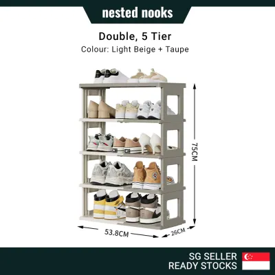 Slim Foldable Shoe Rack Space Saving 5 Tier 7 Tier Doorway Main Door Entrance Shoes Rack Tower Storage Organizer