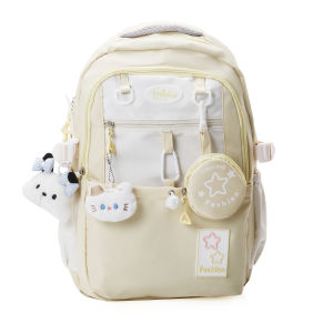 Fresh and stylish student backpack Korean version high aesthetic appeal color-blocking design lightweight backpack for junior high and high school students female backpack