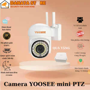 [Mẫu 2026] Camera Yoosee PTZ ngoài trời mẫu mini 36 led 8.0mpx xoay 360 độchống nướcxem đêm có màu