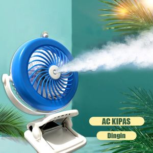 AC KIPAS JEPIT MEJA | Fan Cool Mist kipas lipat semburan hawa dingin - kipas viral dapat di charge