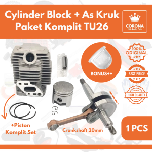 Cylinder Silinder Block Assy TU26 Blok Komplit Set Lengkap Mesin Sprayer Semprot Hama 3WZ4 777 888