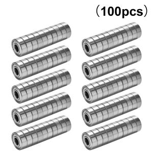 【จัดส่งฟรี】100 ชิ้น 608ZZ ตลับลูกปืนทำจากเหล็กคาร์บอนเดี่ยวขนาด8X22X7มม. ABEC-7ตลับลูกปืนขนาดเล็ก