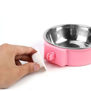 Bát ăn treo chuồng lõi inox dành cho chó mèo BÁT VẶN đơn inox treo chuồng