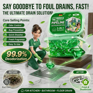 Deodorizer Water-Soluble Beads Odour Eliminating Gel Beads Sink and Drain Declogger German Drain Cleaner Kitchen Bathroom Use