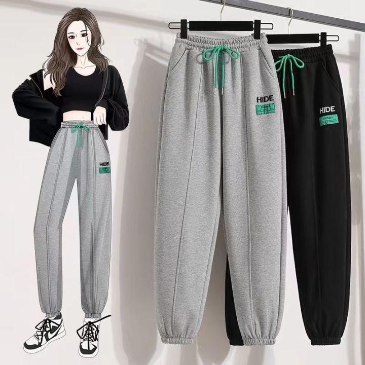 Women Winter Thickened Pants Casual Loose Plus Velvet Trousers