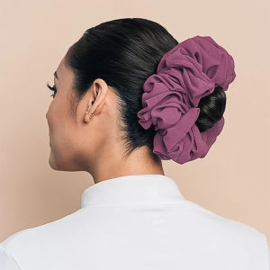 Women Plain Bubble Chiffon Scrunchie Jumbo Promo Big Hair Tie Bun Clip Hairties Scrunchy Hijab Accessory 20 Colors WJ590